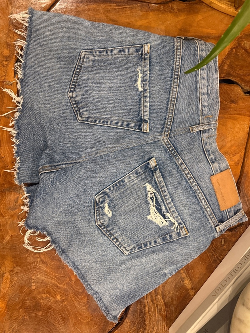 Citizens Of Humanity Light Blue Distressed Denim Cutoff Shorts - Picture 5 of 6
